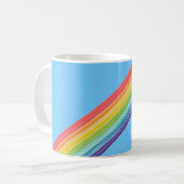 Diagonale Regenbogenstreifen Kaffeetasse (Vorderseite Links)