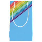 Diagonale Regenbogenstreifen Kleine Geschenktüte (Vorderseite)