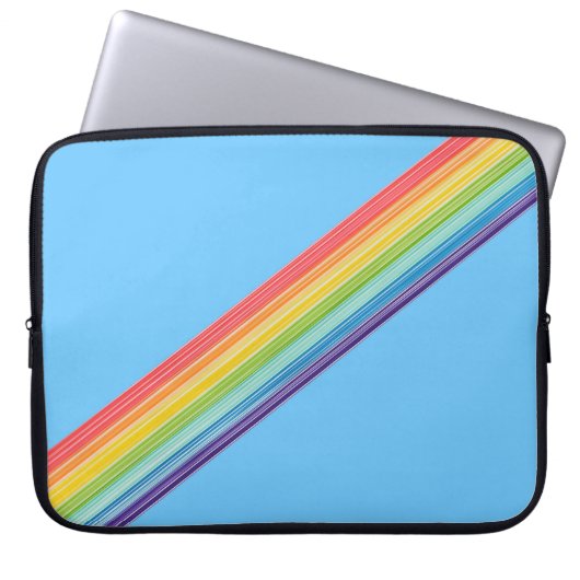 Diagonale Regenbogenstreifen Laptopschutzhülle (Vorderseite)