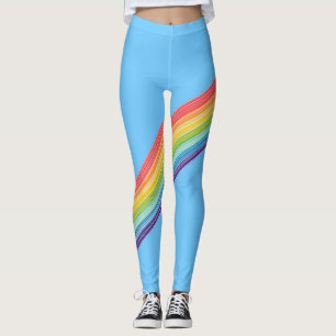 Diagonale Regenbogenstreifen Leggings