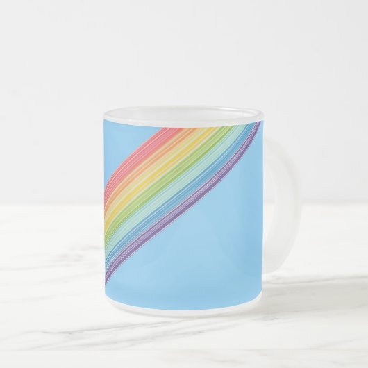 Diagonale Regenbogenstreifen Mattglastasse (VorderseiteRechts)
