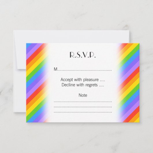 Diagonale Regenbogenstreifen Muster. RSVP Karte (Vorderseite)