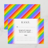 Diagonale Regenbogenstreifen Muster. RSVP Karte (Vorne/Hinten)