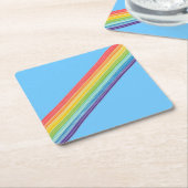 Diagonale Regenbogenstreifen Rechteckiger Pappuntersetzer (angewinkelt)