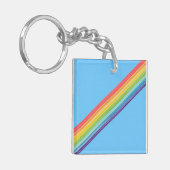 Diagonale Regenbogenstreifen Schlüsselanhänger (Vorderseite links)