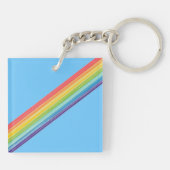 Diagonale Regenbogenstreifen Schlüsselanhänger (Rückseite)