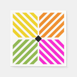 Diagonale Regenbogenstreifen Serviette
