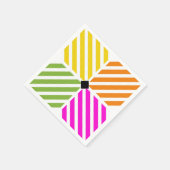 Diagonale Regenbogenstreifen Serviette (Ecke)