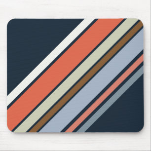 Diagonale Retro-Streifen-Design Mousepad