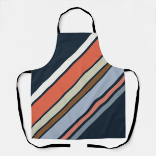 Diagonale Retro-Streifen-Design Schürze