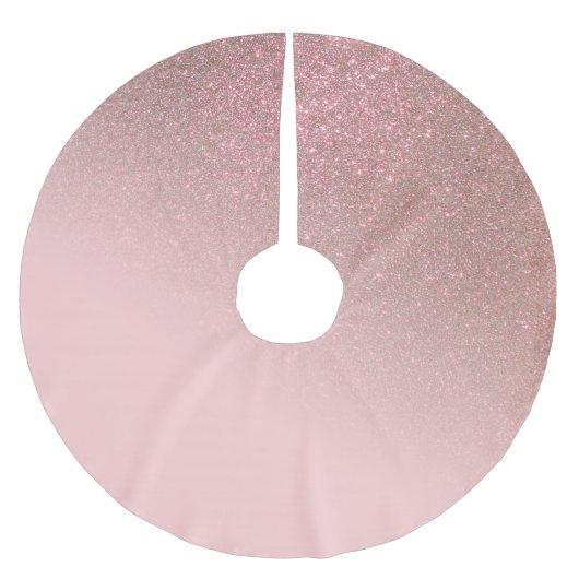 Diagonale Rose Gold Blush Pink Ombre Gradient Polyester Weihnachtsbaumdecke (Vorderseite)