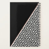 Diagonale Rose Gold Foil Griechisch Key Black Mono Planer (Rückseite)