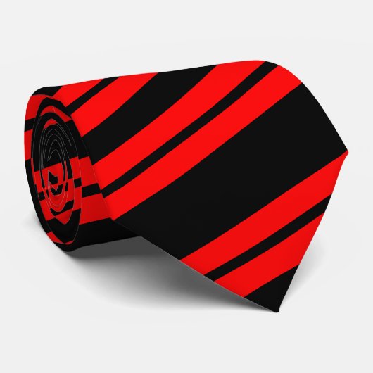 Diagonale rote Streifen auf schwarzer Krawatte (Gerollt)
