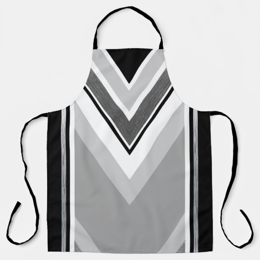 Diagonale schwarze, graue, metallisch gestreifte S Schürze (Vorderseite)