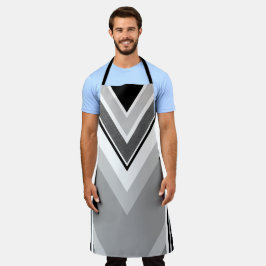 Diagonale schwarze, graue, metallisch gestreifte S Schürze