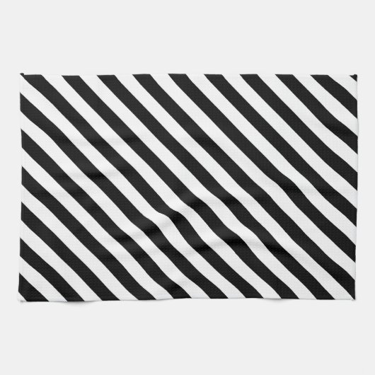 Diagonale Schwarzweiss-Streifen Küchentuch (Horizontal)