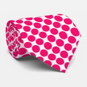 Diagonale Spots - Neon Red on White Neck Tie Krawatte (Gerollt)