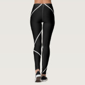 Diagonale Streifen auf schwarz und weiß Leggings (Rückseite)