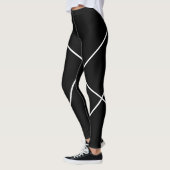 Diagonale Streifen auf schwarz und weiß Leggings (Links)
