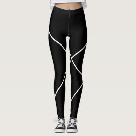 Diagonale Streifen auf schwarz und weiß Leggings