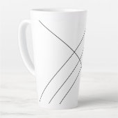 Diagonale Streifen auf schwarz-weißer Latte Tasse (Linke Ecke)
