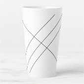 Diagonale Streifen auf schwarz-weißer Latte Tasse (Vorderseite)