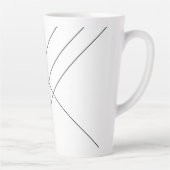Diagonale Streifen auf schwarz-weißer Latte Tasse (Rechts)