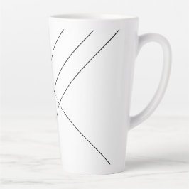 Diagonale Streifen auf schwarz-weißer Latte Tasse