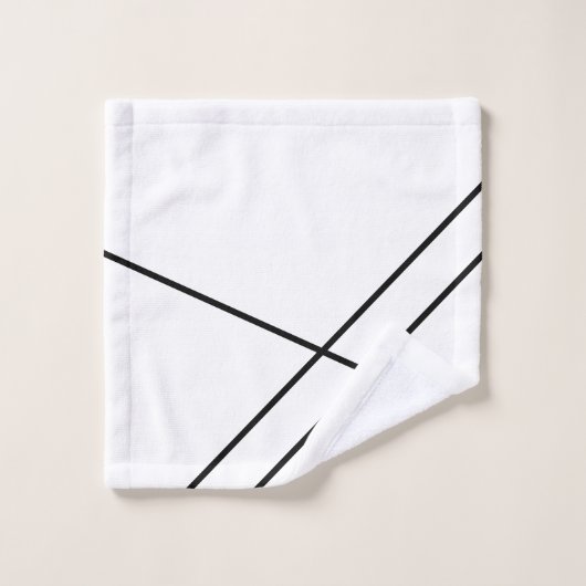 Diagonale Streifen auf weißem Set (Waschlappen)