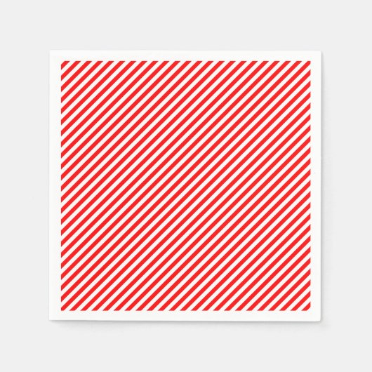Diagonale Streifen aus roten und weißen Streifen Serviette (Vorderseite)
