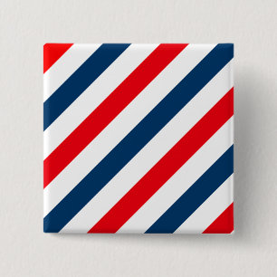 Diagonale Streifen (blau, weiß und rot) Button