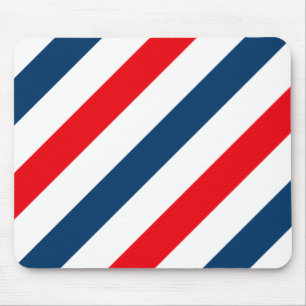 Diagonale Streifen (blau, weiß und rot) Mousepad