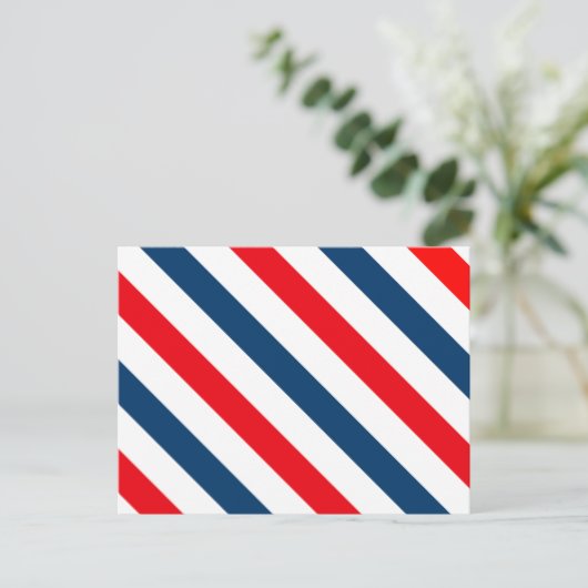 Diagonale Streifen (blau, weiß und rot) Postkarte (Stehend Vorderseite)