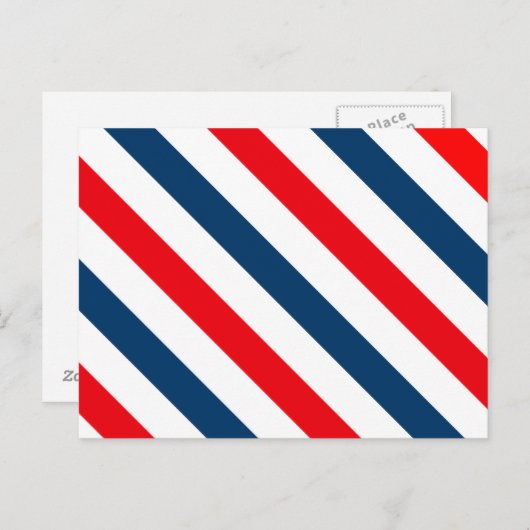 Diagonale Streifen (blau, weiß und rot) Postkarte (Vorne/Hinten)