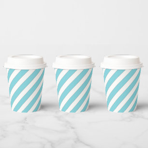 Diagonale Streifen hellblaue Papiertasse Pappbecher