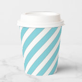 Diagonale Streifen hellblaue Papiertasse Pappbecher (Vorderseite)