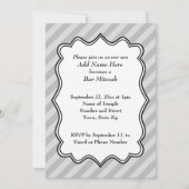 Diagonale Streifen im grauen Bar Mitzvah Einladung (Vorderseite)