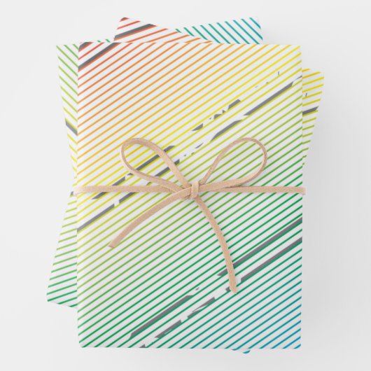 Diagonale Streifen im Hintergrund 10 Geschenkpapier Set (Beispiel)
