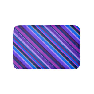 Diagonale Streifen in blau und lila Badematte