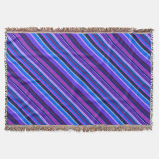 Diagonale Streifen in blau und lila Decke