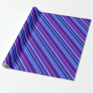Diagonale Streifen in blau und lila Geschenkpapier