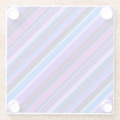 Diagonale Streifen in blau und lila Glasuntersetzer (Rückseite)
