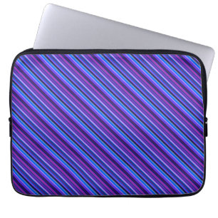 Diagonale Streifen in blau und lila Laptopschutzhülle