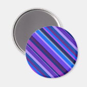 Diagonale Streifen in blau und lila Magnet (Vorderseite/Rückseite)