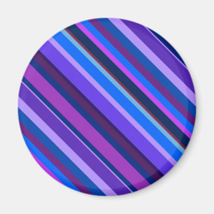 Diagonale Streifen in blau und lila Magnet