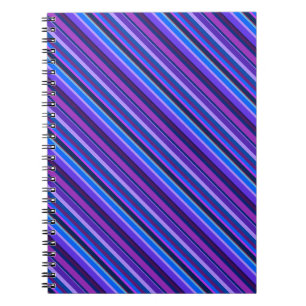 Diagonale Streifen in blau und lila Notizblock