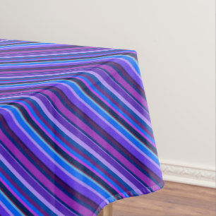 Diagonale Streifen in blau und lila Tischdecke