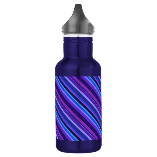 Diagonale Streifen in blau und lila Trinkflasche (Links)