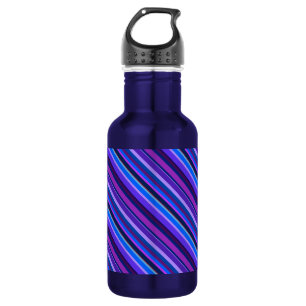 Diagonale Streifen in blau und lila Trinkflasche