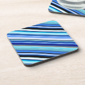 Diagonale Streifen in den Blues und in den Getränkeuntersetzer (Linke Seite)
